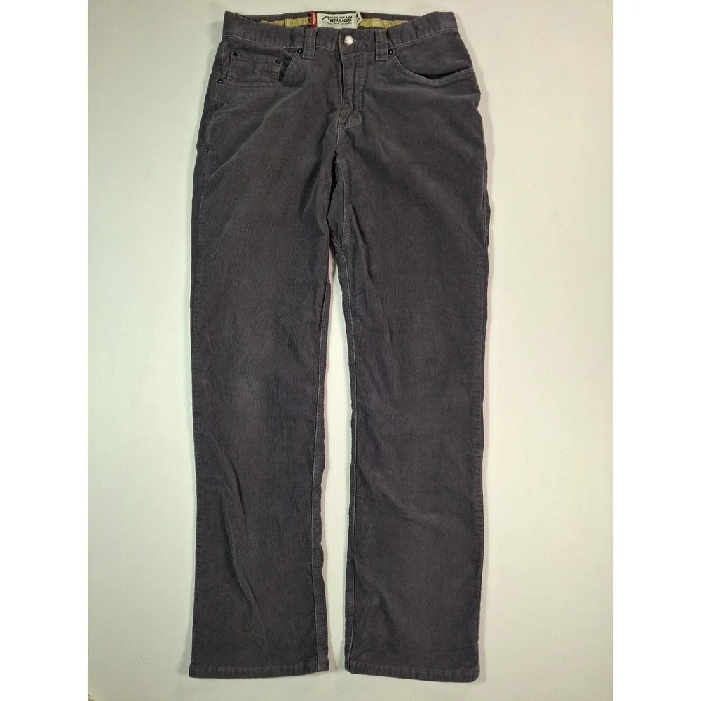 Mountain Khakis Canyon Cord Pants Classic Fit Gray Corduroy 33x34 5-Pocket